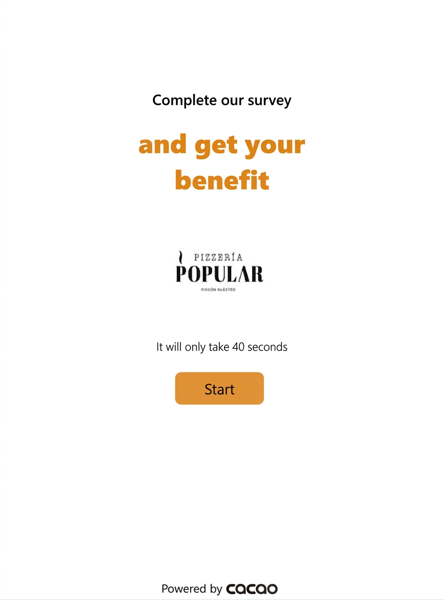 Cacao customer survey used to collect feedback and trigger location-based marketing actions