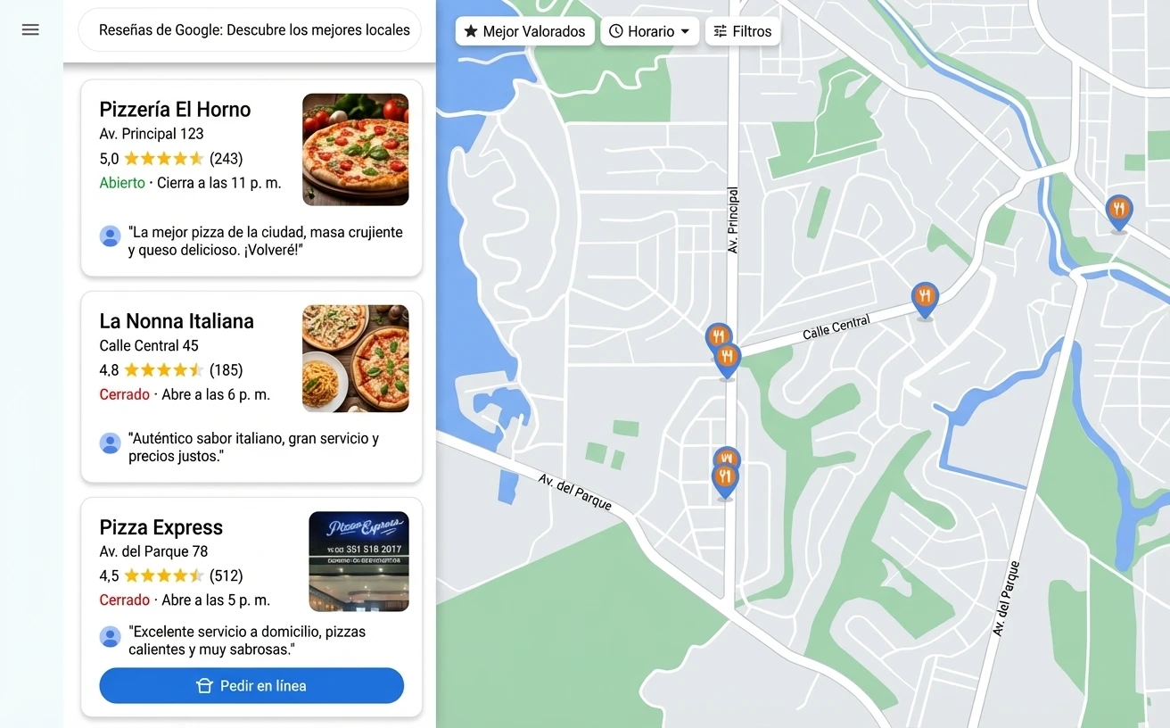 Ejemplo de recurso de Google para gestionar reseñas