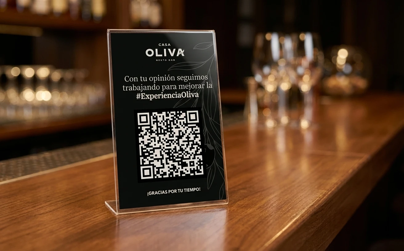 Ejemplo de código QR de Cacao para generar reseñas en Google