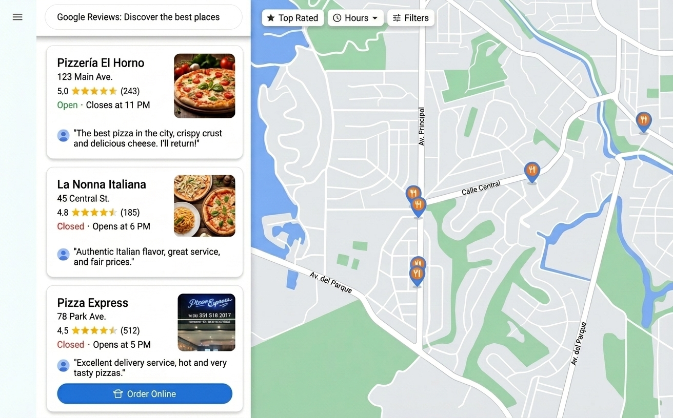 Illustration of Google Reviews impact on local visibility and reputation