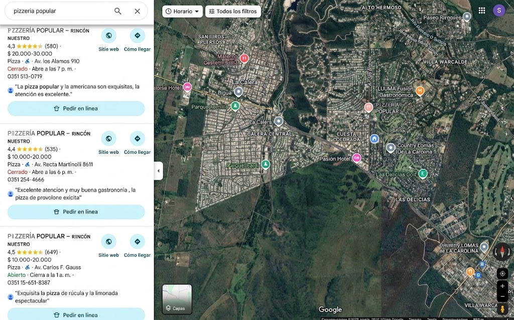 Pizzería Popular case